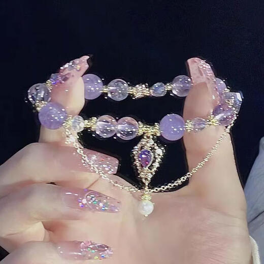 Antimei Ewiges Herz Amethysten Armband Kinderarmband Neues chinesisches Armband Perlen Licht Luxus Mädchen Geburtstag Geschenk Süßigkeiten Armband