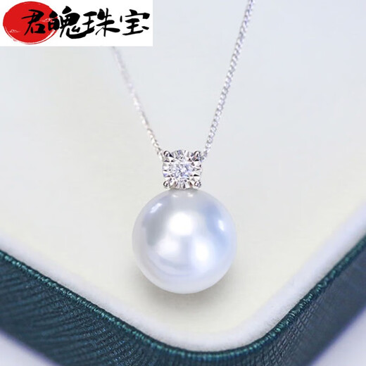 Junpo Blanche seawater pearl pendant single Australian Nanyang Australian white necklace silver white princess style perfect round pole South