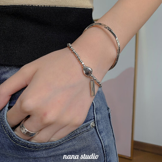 Finn Ordinary 25 Sterling Silver Broken Silver Beads Bracelet Women's Niche Design Bracelet Bracelet Style