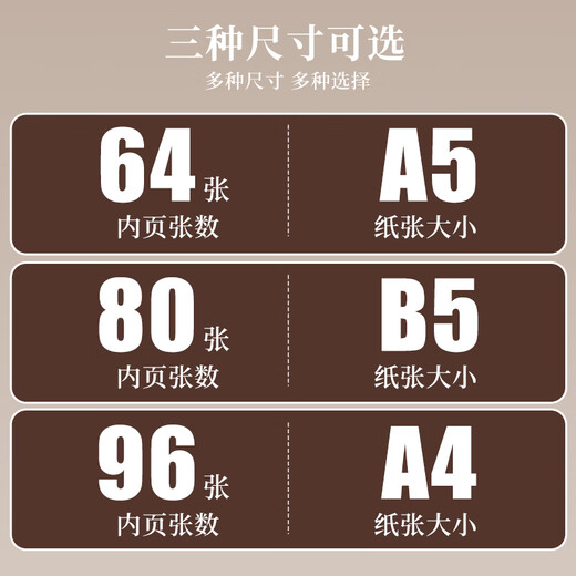 嘉然恒【5本装】商务笔记本本子A5羊巴皮面本记事本日记本办公工作日志文具会议记录本可定制