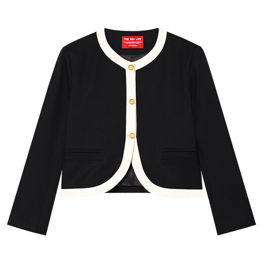 
THE SEA LIFE Ou Hai Yisheng Coat Women's 24 Autumn New Product Classic Retro Layered Versatile Little Flavor Style Coat V12596 Black Mage M