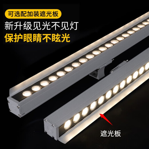 Xuanzhi LED wall washer outdoor waterproof villa exterior wall atmosphere light 220v outdoor lighting project curtain wall light beam support light 24v (optional transformer wall washer outdoor 18W warm white