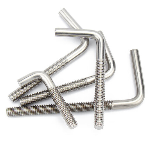 Jinchao 7-shaped stainless steel 304 screw right-angle screw L-type screw anchor bolt M4M5M6M8M10M12 M8*60 (2 pieces)