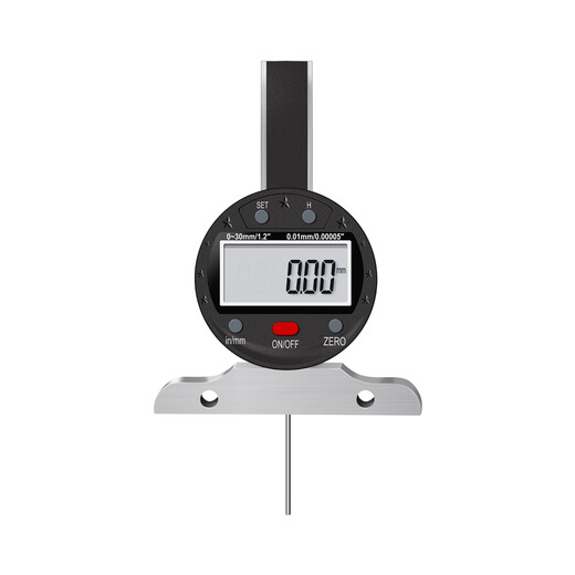 Mitzi hundred and thousandth depth gauge with data transmission function digital display thin rod measuring meter deep hole tire tread measurement digital display hundred percent 0-30/0.01mm thin rod