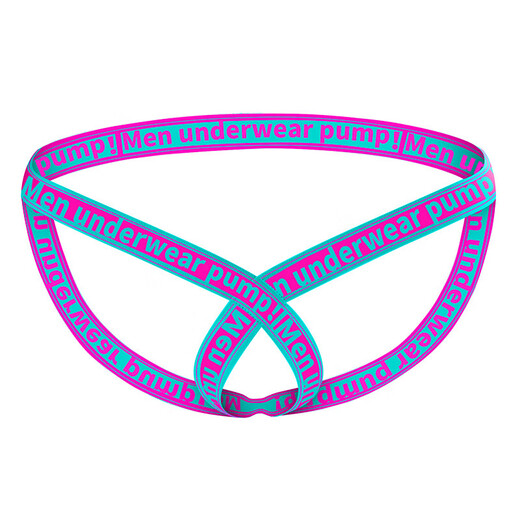 PUMP Men's T-string Sexy Rings Free of Removal for Sexual Intercourse Uncensored T-Pants Back Hollow Butt Lift Breathable Underwear for Men Rose Red XL