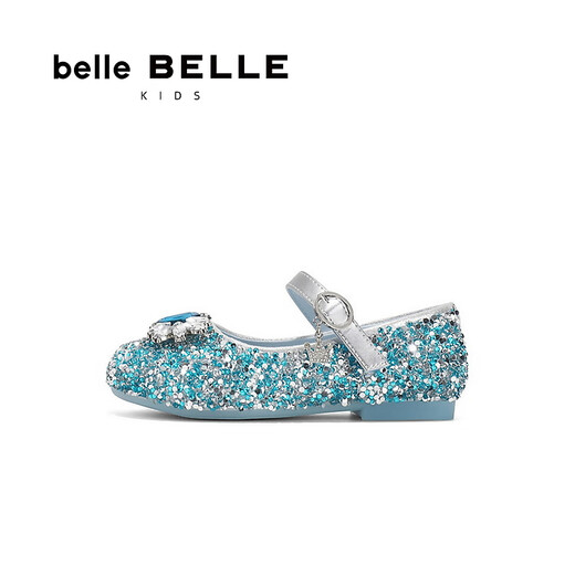 Belle Princess Elsa Fashion Rhinestone Fashion Shoes Women's Mall Cute Princess Style Children's Shoes 88702A85 Blue 29