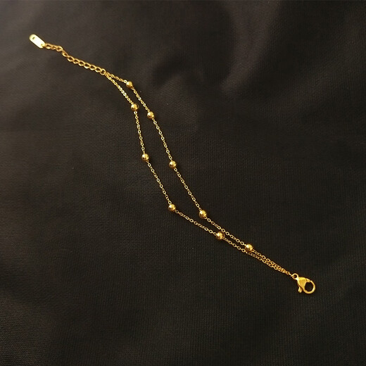 Olevo small golden bean double-layer bracelet for women 18K gold retro with simple new design high-end light luxury niche hand jewelry 18K gold