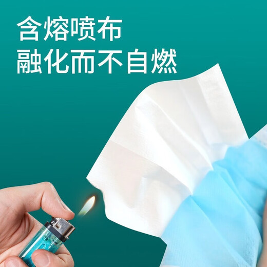 外科口罩独立包装一次性口罩三层防护防尘口罩 蓝色无菌独立装 50 10只/袋口罩6167包(蓝白各一半)