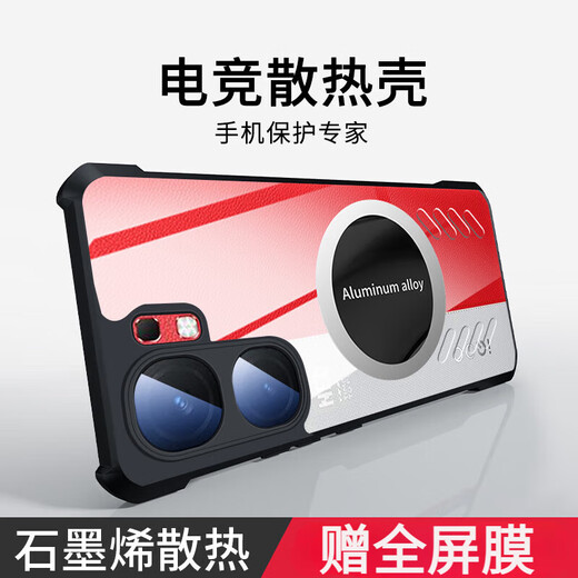 Ruisipai eignet sich für iqooneo10pro+Mobilfunkkoffer Z10Turbo+Case IQOO13/12 Schutz Neo9Spro New Cooling Full-Inclusive-Männer und Frauen E-Sport Hard Shell Anti-Fall-Fall-Fall mit hohem transparenten coolen schwarzen Graphenkühlungs-Lens All-Inclusive IQOO NEO10PRO+