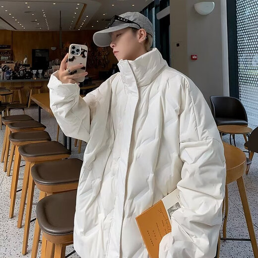 Poke Lingge cotton jacket for boys winter new American fashion brand stand collar thickened cotton jacket loose warm cotton jacket black XL 125-145Jin Jin is equal to 0.5 kg