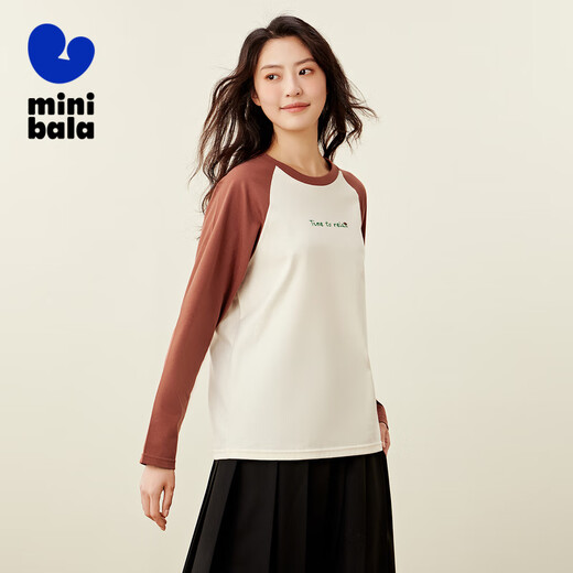 Mini Bala mini parent-child cotton raglan sleeve T-shirt for boys and girls, family of three tops