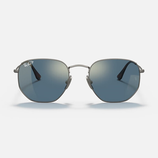 雷朋（RayBan）墨镜男女同款 HEXAGONAL时尚潮流钛合金框复古太阳镜驾驶出游旅游 蓝金 RB8148 9208T0 54-21