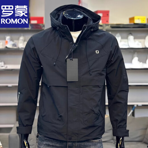 Luo Meng high-end jacket men's spring and autumn trendy gray loose fashion versatile young men's windproof handsome jacket gray M recommended 100-120 Jin Jin equals 0.5 kg