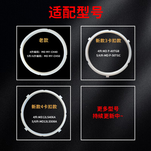 Jingwanhui electric pressure cooker sealing ring is suitable for Midea pressure cooker new 4-buckle 5L/6-liter pressure cooker lid silicone ring accessories rubber ring leather pad W810