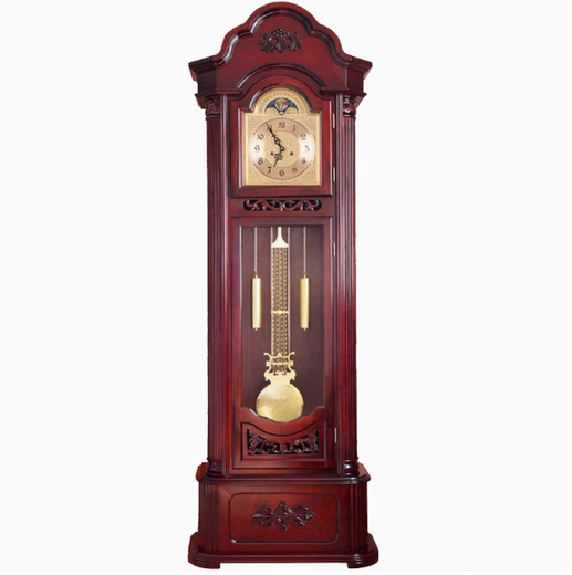 Bieying Floor Clock Wohnzimmer Massivholz Mechanische Uhr Europäische Klassische Zeit Uhr Chinesische Luxusatmosphärische Kupfer vertikaler Uhr 9922 Mahagoni 14 Zoll