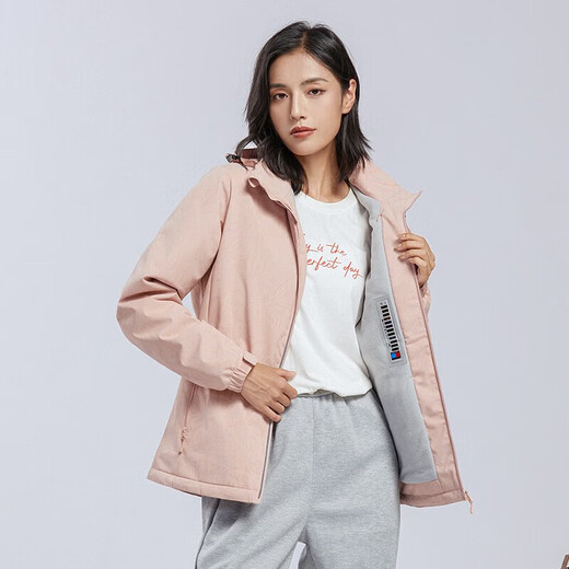Western Region Camel Vancamel plus Samt-Windbreaker für Frauen und winddichte und warme einschichtige Jacke Casual Sports Dickeed Jacket Cooded Jacket Mountainering Anzug 9930S-2 Gummi-Pulver-Frauen [Camouflage] M.