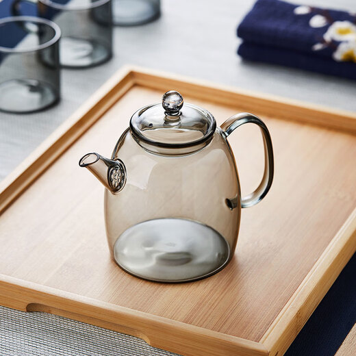 Green Changming glass teapot Kung Fu tea set thickened high temperature resistant teapot single pot with handle small glass pot