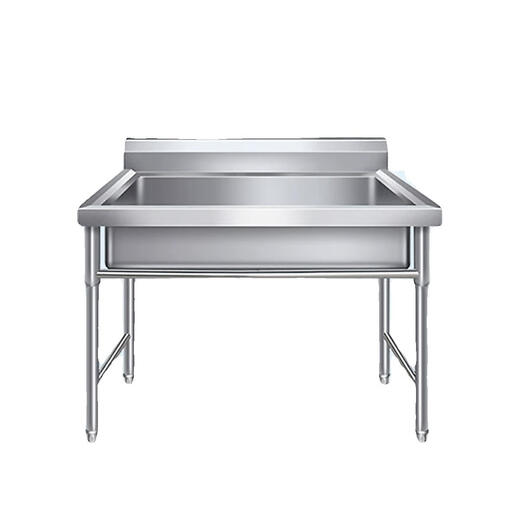 Stainless steel commercial sink kitchen single-slot large hand-washing sink custom dishwashing basin with bracket integrated sink 800*500*800 with a hot and cold faucet