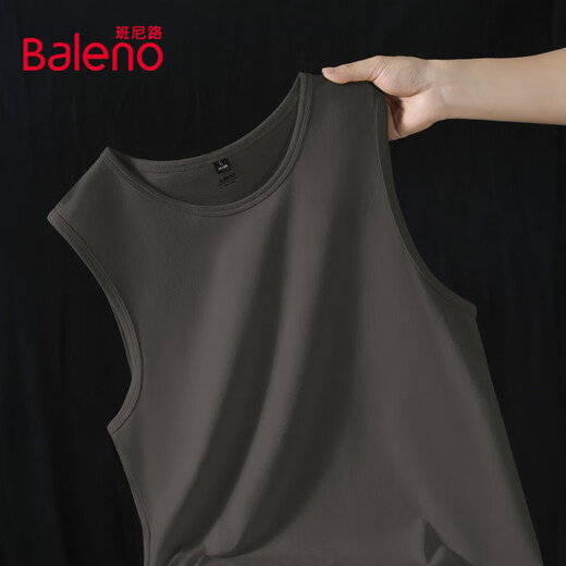 班尼路（Baleno）纯棉背心男基础款纯色休闲百搭吸汗透气舒适学生运动净版宽肩砍袖