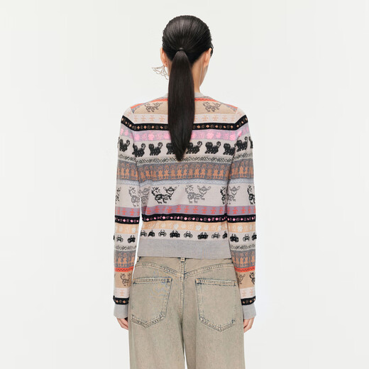 Jiangnan Buyi (Jnby) [mismo estilo en el centro comercial] 24 Autumn Knited Cardigan Fair Island Sweater 5O9313090 683/Misceláneo rosa claro S
