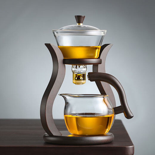 Unclumsy glass lazy automatic tea maker teapot tea dispenser magnetic suction tea set home office use invitation moon automatic tea set