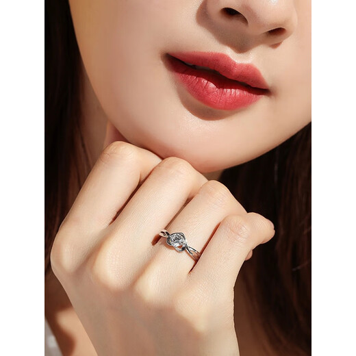 Stephen's birthday gift, diamond ring, platinum ring, platinum couple ring, engagement ring for girlfriend, light luxury style Ag, engraved SF Express next day delivery, light luxury style, heart-shaped Ag