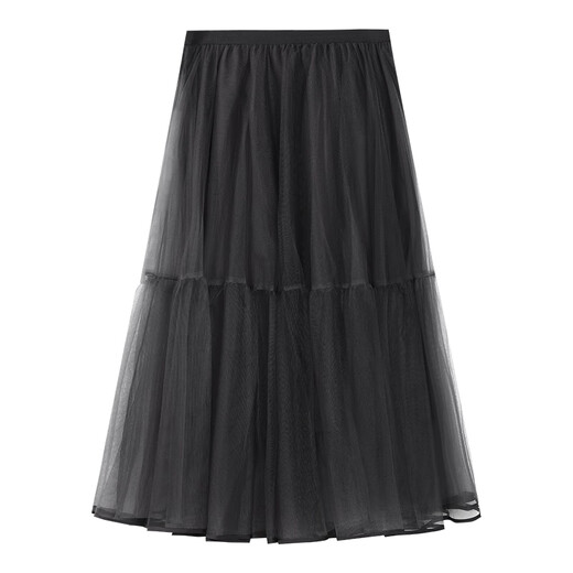 
THE SEA LIFE skirt for winter new fashionable slightly elastic waist mid-length puff mesh skirt 13117 Cloisonné Gray L