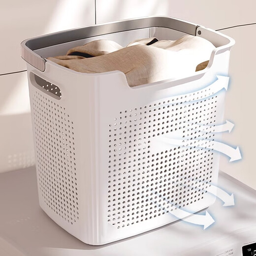 Mud quality dirty clothes basket dirty clothes storage basket household dirty clothes basket laundry basket bathroom bathroom clothes artifact laundry basket large + medium + underwear basket cream white