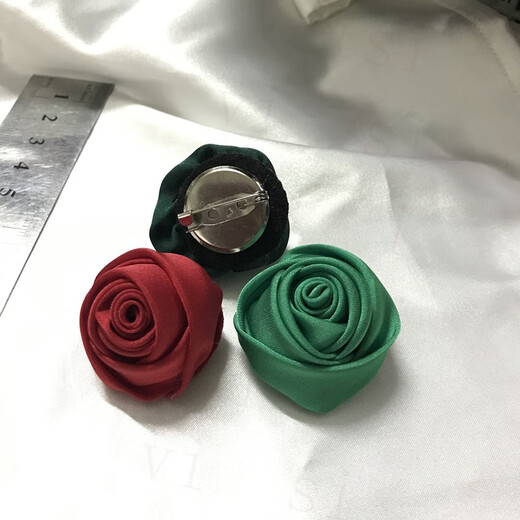 VISIT韩版时尚胸花 百搭布艺绸缎玫瑰花胸针 头花领花 衣服配饰女生日 葡萄紫(直径3cm)