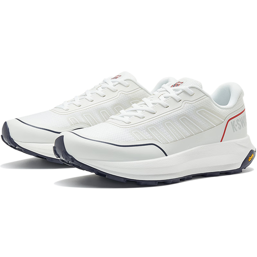 KSWISS [gleicher Stil in der Show] Herrenschuhe für Herren Sommergitter atmungsaktiven neuen modischen und trendigen lässigen Laufschuhen 9272 113 Wimbledon White/Navy Blue/Grey Red 41