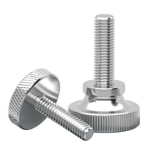 Fengji GB835 stainless steel 304 knurled screw hand twist adjustment bolt large flat head round head advertising M3-M10 M2*4 2 pcs flat head hand twist