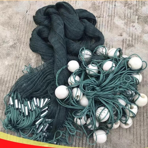 Yujiacheng weighted thickened fishing net fishing net partition net seine clear pond fish net drag fish net scraper fish net 3 finger eye clinker 12 strands 2 meters high 10 meters long suitable for water depths below 70 cm