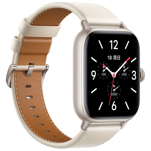 
vivo WATCH GT eSIM version Qingyun White Leather Smart Watch Blue River Operating System AI Experience 21 Days Extra Long Battery Health Monitoring Valentine's Day Gifts for Girls