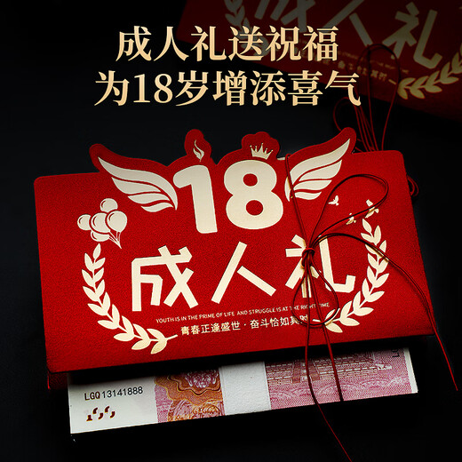 Yanyuji adult gift red envelope adult gift male 18-year-old surprise female 18-year-old ritual birthday red envelope folding 10 card slots