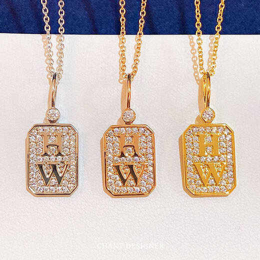 Tokishima ultra-fine 18k gold necklace, perfume bottle full of diamonds, feminine light luxury H/perfume bottle full of diamonds necklace, large size 18K gold