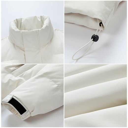 WYBT official brand winter new white duck down stand collar down jacket men and women thickened casual couple jacket trendy brand white M (100-135Jin Jin equals 0.5kg)