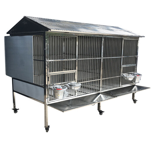 HKML Outdoor Stainless Steel Dog Cage Large Dog Outdoor Rainproof Medium Dog Flush Funnel Toilet Female Dog Cage Three Sided Baffles 125 Styles 125*75*173cm Boutique 202 Thickened Round Tube Style - Diameter 9.5mm Quick Delivery within 1 Day