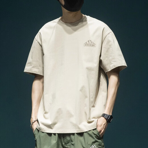 Baumwoll kurzärmeligte T-Shirt für Männer, die große halbärmelige T-Shirt American High Street gedrucktes Kurzärärt-T-Shirt für Männer T1506 Dark Green l