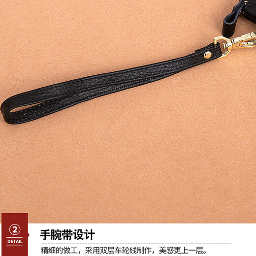 Glorzd [Real Top Saper Cow Wide] Handbag Clutch Long Long Billet Bold de mano Bolsa de teléfono móvil Madre Mother Bag Negro