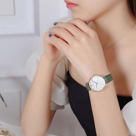 安普里奥·阿玛尼（Emporio Armani）阿玛尼手表女士皮带钢带简约复古满天星欧美腕表同价618送女友 百元女表AR11150