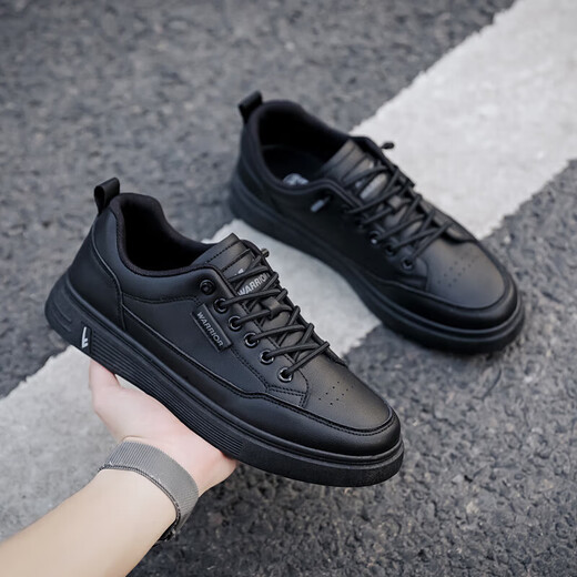 Warrior sneakers men's shoes simple versatile low-cut casual shoes outdoor breathable sports white shoes 901730 black 43