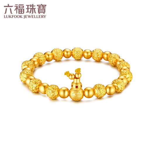 Liufu Schmuck Fuman Erbstück Serie Fuß Gold Kürbis Ancient Perlen Gold Armband Armband F48TBGB0013 27,43 Gramm (einschließlich Arbeitskosten 1591 Yuan)