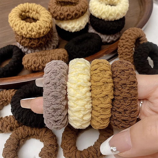 Danqin high ponytail head rope thickened and high elastic hair tie new trendy high-end hair band for women 2025 new hair rope black 6 pieces