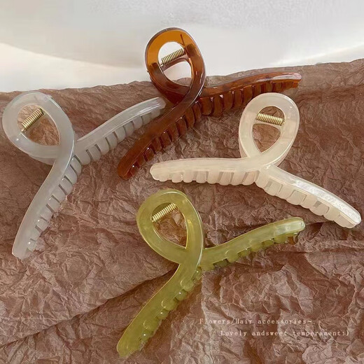 SAHANE Zuoyu 11CM cross jelly color hairpin back head grabber feminine style hairpin shark clip hairpin hair accessory jelly rice 11CM