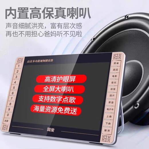 国爱（goai）WiFi版无线触摸屏广场舞视频机唱戏机看戏机视频播放器便携式老人电视随身听可蓝牙跳舞机点歌机 M695网络触屏版+32gU盘（12吋）