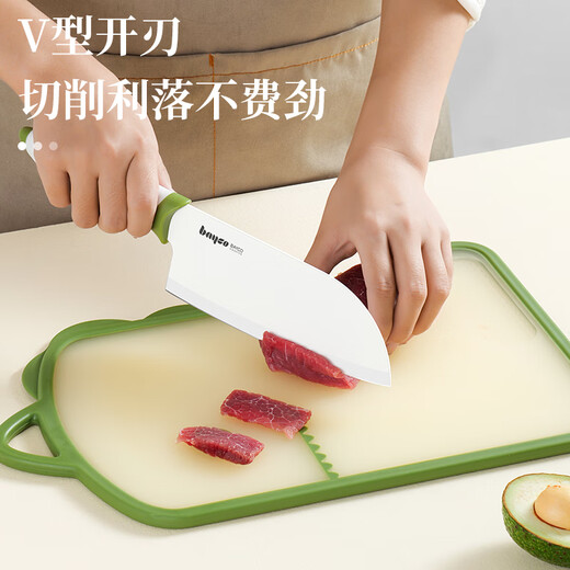 拜格（BAYCO）婴儿辅食工具刀具两件套菜刀菜板套装砧板切肉切片刀刀具全套水果冻啊TZ19310