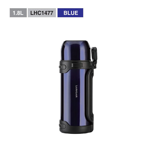 Sperre Schloss (Sperre/Schloss) tragbarer Thermoskolben -Topf im Freien Haushalt Tragbares Auto -Thermosflasche für Männer und Frauen große Kapazität 1,8 l Blau LHC1477BLU