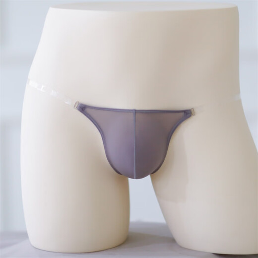 Icumitoo Ice Silk Mini Bag Thong Seamless Underwear Men's Summer Sexy Transparent Belt Low Waist New One Rope White One Size