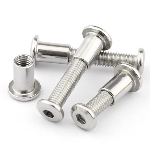Ai style M6 edge hexagonal locking screw combination crib connection butt flat head screw nut plywood nut 6*110 screw + 6*12 plywood mother 10 sets