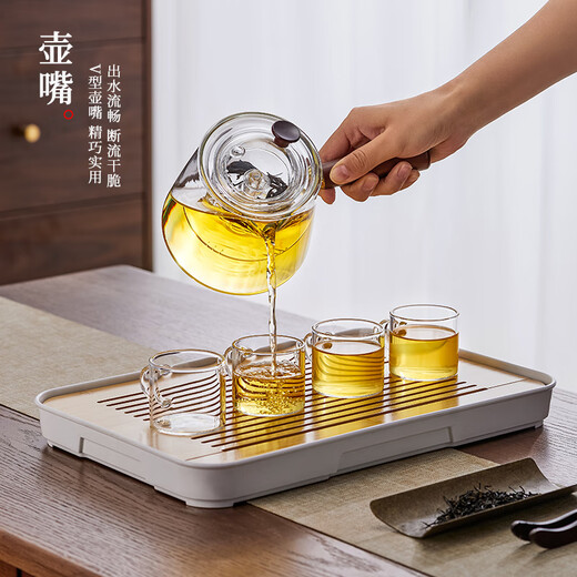 YIHUTEA Teapot Glass Side Handle Teapot with Filter Teapot High Temperature Resistant Electric Ceramic Stove Kettle Tea Maker Transparent Style Steaming Side Handle Kettle 700ml